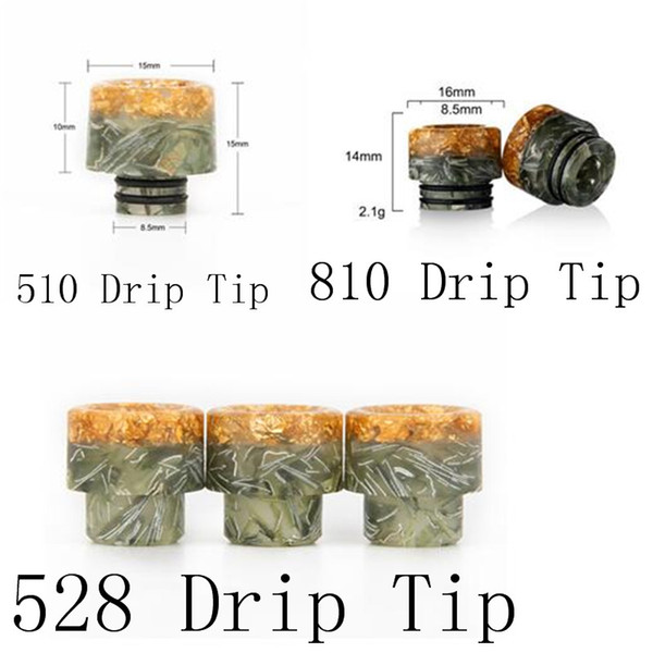 VapeSoon Whloesale 510 Resin Drip Tip 810 Greenback Drip Tip 528 Resin Drip Tip Fast Shipping