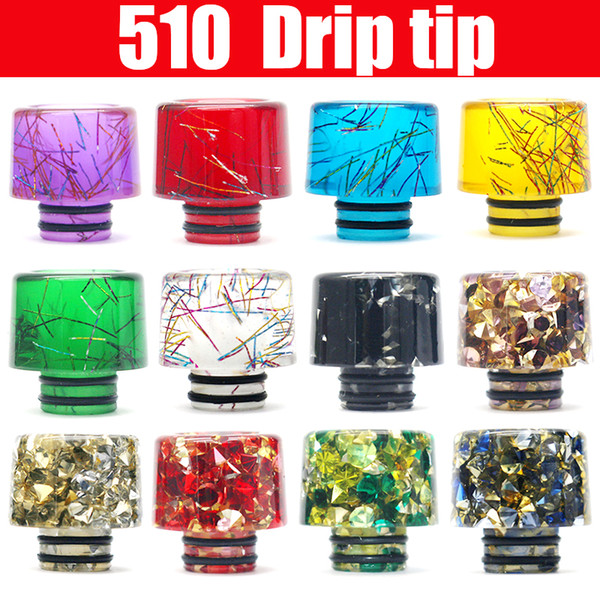 VapeSoon001 Newest Arrival 510 Diamond Ribbon Style Resin Drip Tip For Falcon TFV12 Baby Prince MELO 3 MINI etc DHL Free Shipping