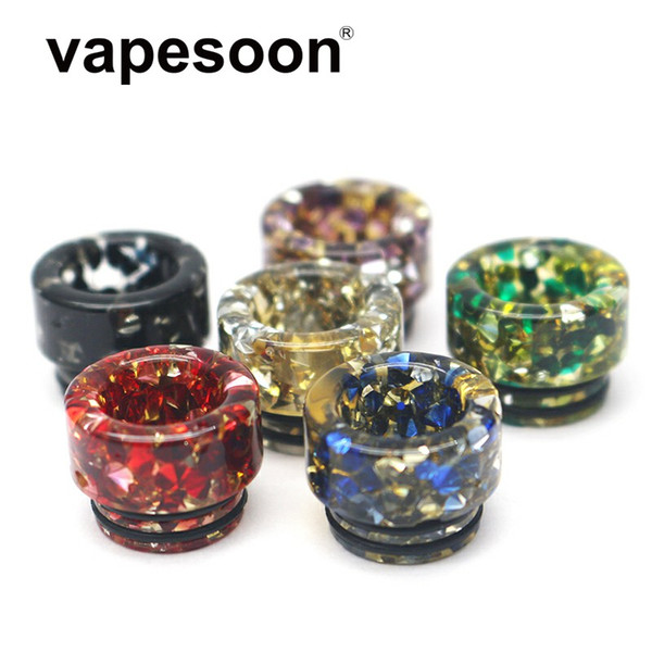 Wholesale VapeSoon 810 Diamond Drip Tip Resin Hybrid Material Drip Tip Suit For TFV8 TFV12 Prince IJUST 3 Kylin MINI Blitzen RTA etc