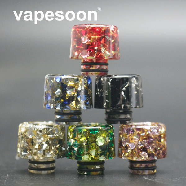 Wholesale VapeSoon 510 Diamond Drip Tip Resin Hybrid Material Drip Tip Suit For TFV8 BABY Falcon etc DHL free