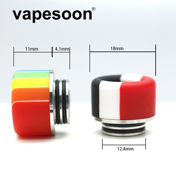 VapeSoon 810 SS Resin Drip Tip For TFV8 TFV12 Prince MANTA Ello Duro etc GOON 528 Kennedy etc Rainbow Color Fast Shipping