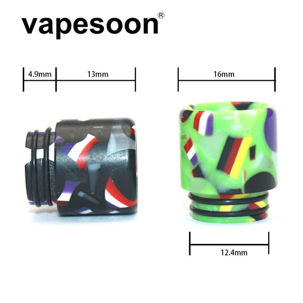 VapeSoon 810 Resin Drip Tip Flag Style Black Red Blue Green Color For TFV8 Big Baby TFV12 Prince etc DT169