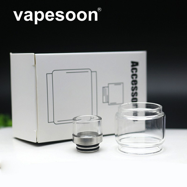 Authentic VapeSoon 810 SS Glass Drip Tip With Convex Bubble Glass Tube Suit For TFV8 BIG BABY TFV12 Prince IJUST 3 NRG 5ML TANK etc