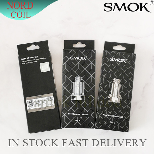100% Original SMOK Nord Coils 1.4Ohm MTL 0.6Ohm Mesh Coil Head Core For 3ml Pod Cartridges Kit Authentic Smoktech DHL Free