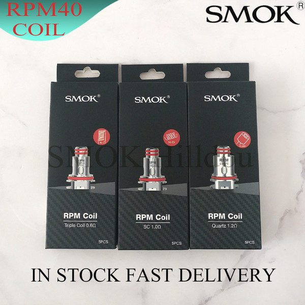 100% Original SMOK RPM Replacement Coils Heads RPM Mesh 0.4ohm Triple 0.6ohm Quarzt 1.2ohm SC 1.0ohm Coil for RPM40 Pod Kit