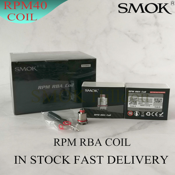 100% Authentic SMOK RPM RBA Coils Heads RPM Mesh 0.4ohm Triple 0.6ohm Quarzt 1.2ohm SC 1.0ohm Coil for RPM40 Pod Kit