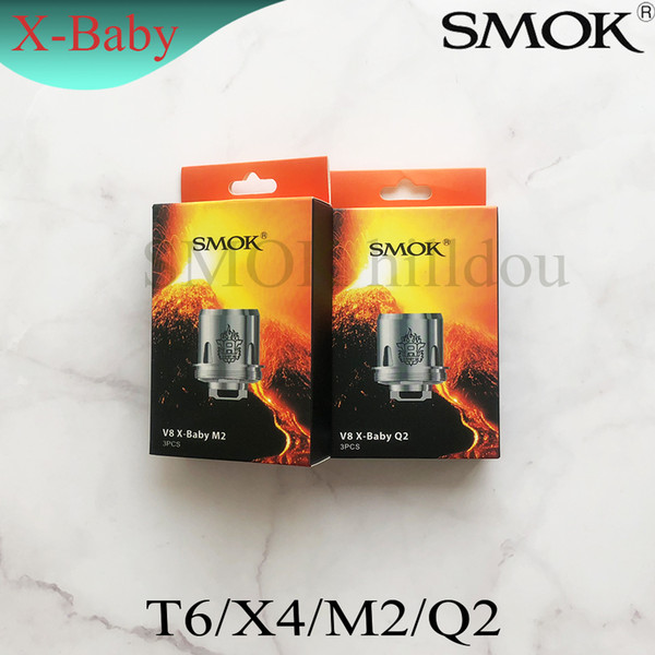 Authentic SMOK TFV8 X-Baby Coil Head Q2 M2 X4 T6 Vape Core Replacement Coil 100% ORIGINAL SMOKTECH