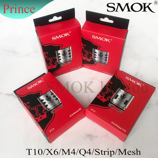 Authentic SMOK TFV12 Prince Coils Q4 0.4ohm X6 0.15ohm T10 0.12ohm M4 0.17ohm RBA Coil TFV12 Prince Replacement Coils Head DHL Free