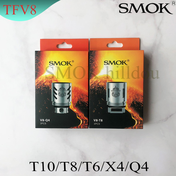 100% Authentic SMOK TFV8 Coil Head V8-T8 V8-T6 V8-Q4 V8-X4 V8-T10 Replacement Coils For TFV8 Cloud Beast Tank DHL Free