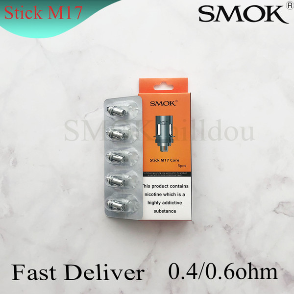 100% Original smok Stick M17 Coil Head Replacement Coil 0.4ohm 0.6ohm Dual Core for M17 AIO Kit DHL Free