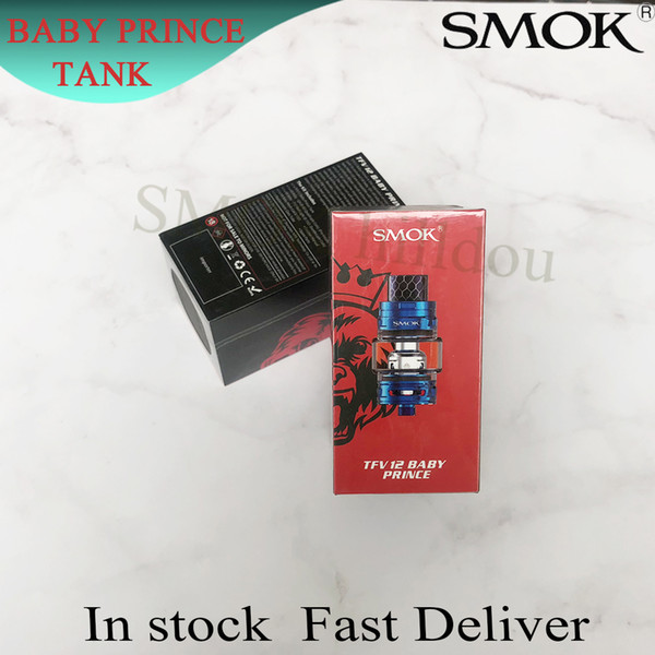 100% Original TFV12 Baby Prince Tank 4.5ml Patented Locking Mechanism Atomizer With Cobra Drip Tip Bulb Glass Tube Mesh Coil SMOKTECH