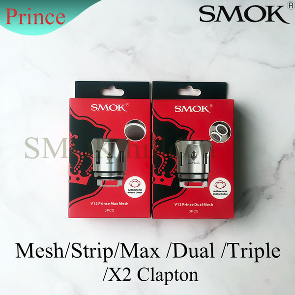 Original SMOK TFV12 Prince New Coils Head Strip Mesh Dual Triple Max Mesh X2 Clapton Replacement Core For TFV12 Prince Tank DHL Free