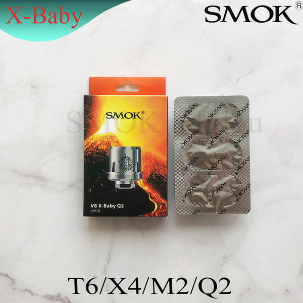 Original Smok TFV8 X-Baby Coil Q2 0.4ohm M2 0.25ohm X4 T6 Dual Coils Replacement Head For TFV8 X-Baby Tanks