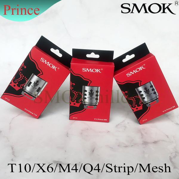 Authentic SMOK TFV12 Prince Tank Atomizer New Coil V12-Q4 M4 X6 T10 Strip Mesh 0.15ohm Replacement Coils Head Core Genuine DHL