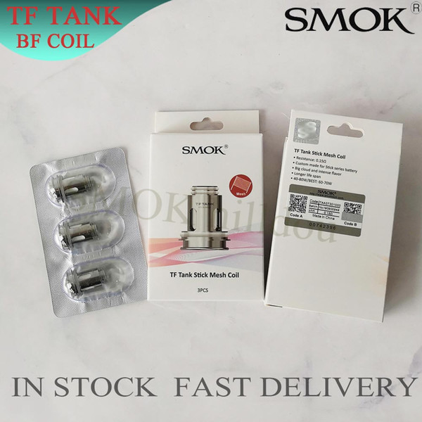 100% Original SMOK TF Tank Coils Heads BF-Mesh Coil 0.25ohm Ceramic Coil 0.5ohm Replacement Coils for Morph 219 Kit TF Tank 3Pcs Pack