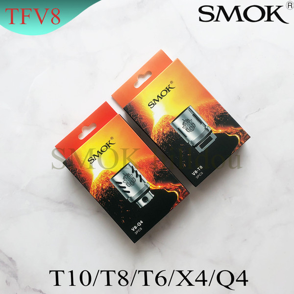 Original smok TFV8 Coil Head V8-T8 V8-T6 V8-Q4 V8-X4 V8-T10 Replacement Coils For TFV8 Cloud Beast Tank IN STOCK