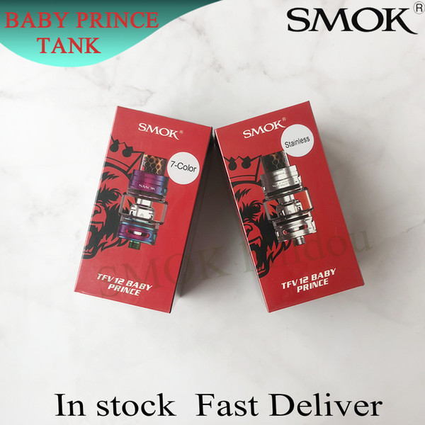 Authentic SMOK TFV12 Baby Prince Atomizer 4.5ml Bulb Glass Subohm Atomizer 10 Colors suit for all 510 connector