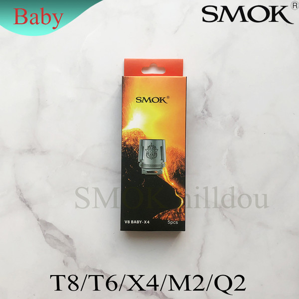 100% Original SMOK TFV8 baby Q2 X4 T6 T8 M2 coils core head for TFV8-baby atomizer tank Christmas