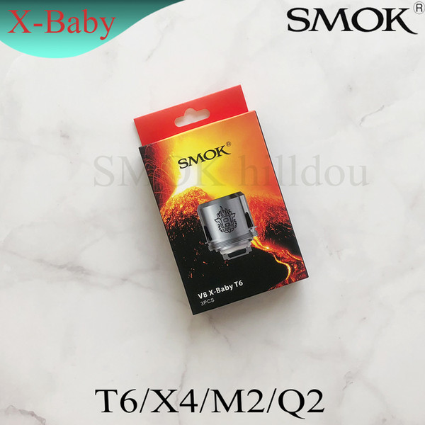 Authentic SMOK TFV8 X-Baby Coil Heads M2 Q2 X4 T6 Replacement Atomizer Coils For Smoktech TFV8 X-Baby Tank 100% Original