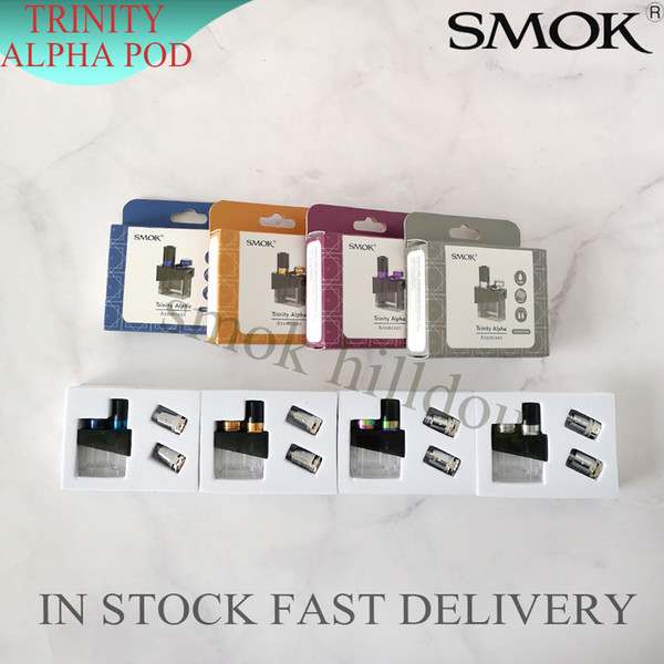 100% Authentic SMOK Trinity Alpha Empty Pod 2.8ML With Nord Mesh 0.6ohn Coil&Nord MTL 0.8ohm Coil for Trinity Alpha mod vs novo kit