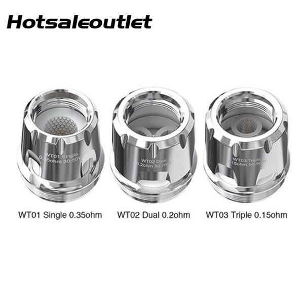 Wismec WT Coil Head WT01 Single 0.35ohm /WT02 Dual 0.2ohm/WT03 Triple 0.15ohm Coil Head for Wismec Trough Tank Original