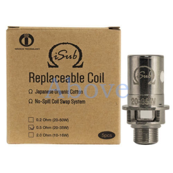 set of 5 itaste iSub coils 0.2/0.5/2.0ohm sub ohm coil for iSub tank atomizer iSub Tank Coil