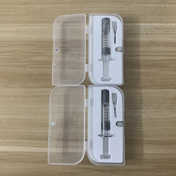 Retail Box Packaging 1.0ml Glass Syringe Disposable Vaporizer Luer Lock & Luer Head Injection Oil Vape Atomizer with Syringes Needles