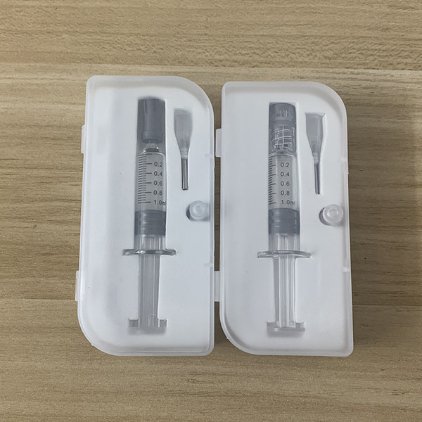 Retail Oil collection 1.0ml Injector Syringe Clear Color Glass Syringe Injector with Needles Use for Co2 Thick oil Vape Cartridges Injection