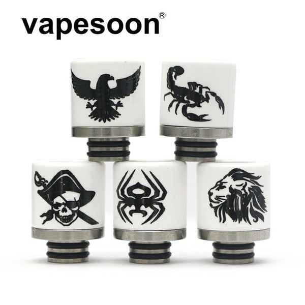 Wholesale VapeSoon 510 Ceramics + Stainless Steel Drip Tip For TFV8 BABY TFV12 BABY Prince Melo 3 MINI IJUST S Falcon etc DHL Free Shipping