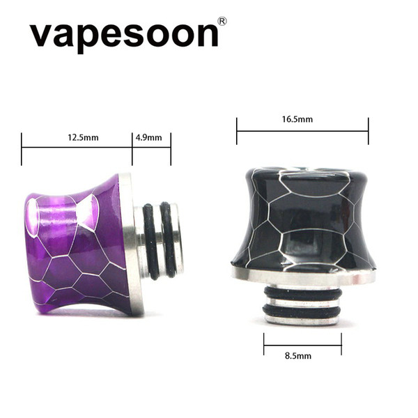 VapeSoon 510 Stainless Steel With Resin Drip Tip Snake Style Suit For TFV12 Prince Falcon TFV8 BABY etc DT259 DHL Free