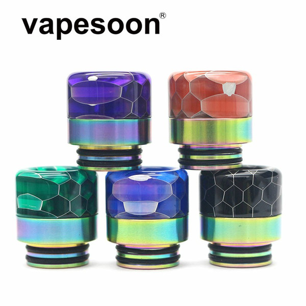 VapeSoon 810 Rainbow Stainless Steel With Resin Drip Tip Snake Style Suit For TFV12 Prince Falcon King TFV8 BIG BABY etc DHL Free