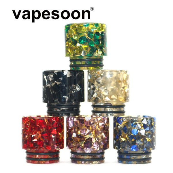 Wholesale VapeSoon 810 Diamond Drip Tip Resin Hybrid Material Drip Tip Suit For TFV8 TFV12 Prince IJUST 3 etc DHL free