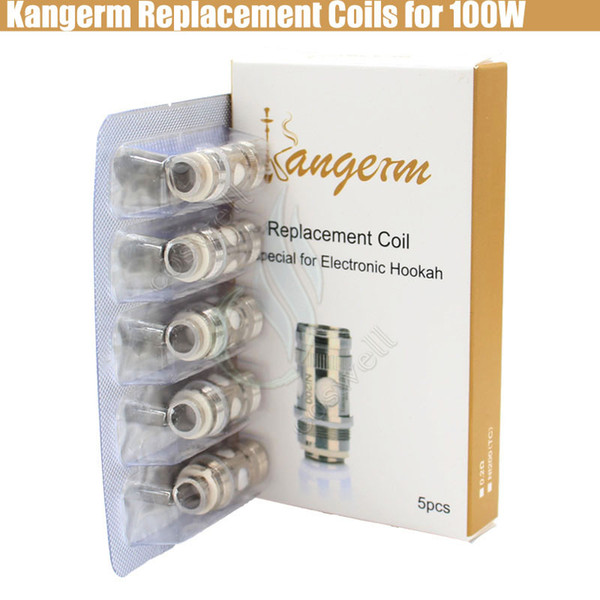 Original Kangerm Replacement Coils Atomizer for Electronic Hookah ehookah 100W TC Kit e hookah 0.2ohm Tank Huge vapor bongs dab e cigs Vapor