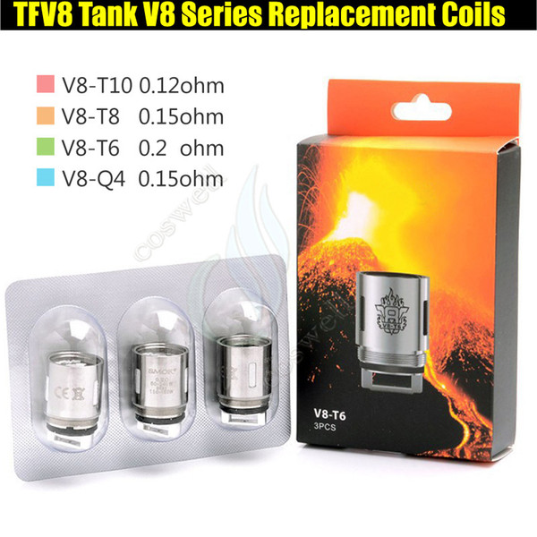 TFV8 Coils V8-T10 V8-T8 V8-T6 V8-Q4 RBA Series Core Head for TFV8 Cloud Beast Tank Vaporizer e cigarette vapor RDA Replacement Atomizer Coil