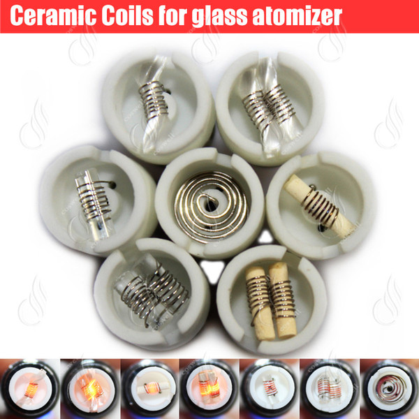 Top Quartz Ceramic Cotton dual rebuildable atomizer coils Donut wax dry herb Herbal glass globe vaporizers pen e cigs vapor replacement core