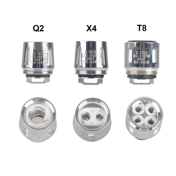 DHL Free Shipping Authentic TFV8 BABY Beast Tank Coils Head V8 Baby-T8 T6 X4 M2 0.15/0.25ohm Q2 0.4/0.6ohm Coil Cores