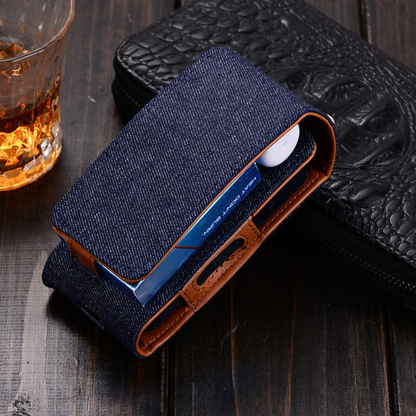 DHL Free Shipping Hot New Canvas PU Leather Box Holder Storage for iQOS Electronic Cigarette Accessories Carrying Case for iqos Case