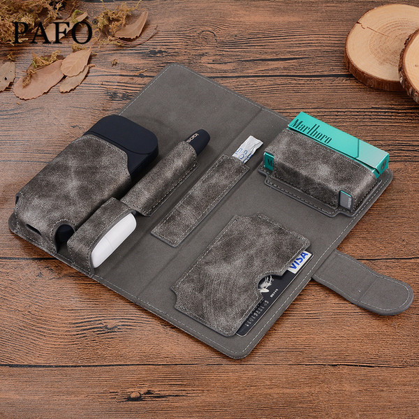 DHL High Quality Pouch Bag Protective Holder Cover iQOS 2.4 PLUS Wallet Case Electronic Cigarette iQOS PU Leather Carrying Case Holder Cover