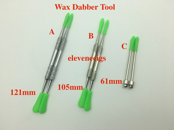 Wax dabber tool wax atomizer stainless steel dab tool with silicone cap dabber tool dry herb vaporizer pen Skillet glass globe tank