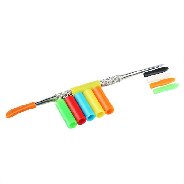 DHL Free wax dabber tool with Colorful Silicone Tips Gold and Stainless Steel Color Dabber Tool For Mat Container Vape E Cig