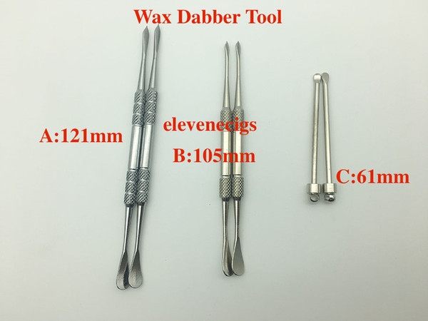 DHL Free wax dabber tool 121mm 105mm 61mm stainless steel wax tool for dry herb vaporizer glass globe atomizer