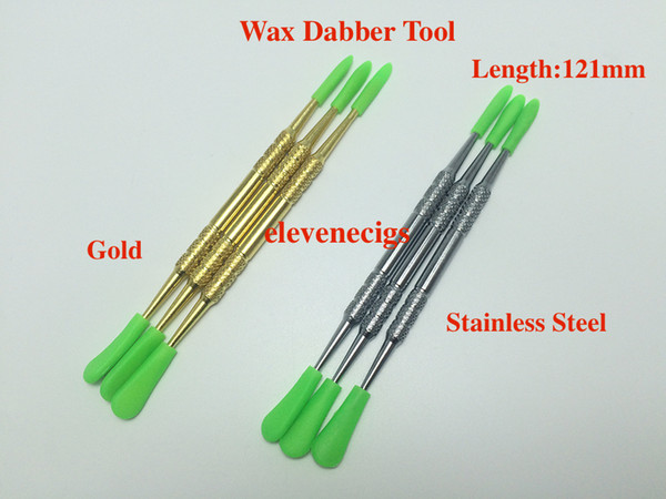 Wax Dabber Tool Wax Containers Clean Tools eGo Tool Stainless Steel Gold Metal 121mm Dab Tool Dry Herb