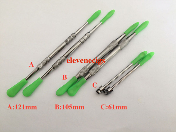 Stainless Steel Wax Dabber Tools Dab Tool with Silicone Cap New Designed for Wax Atomizer Dabber Tool 61mm 105mm 121mm