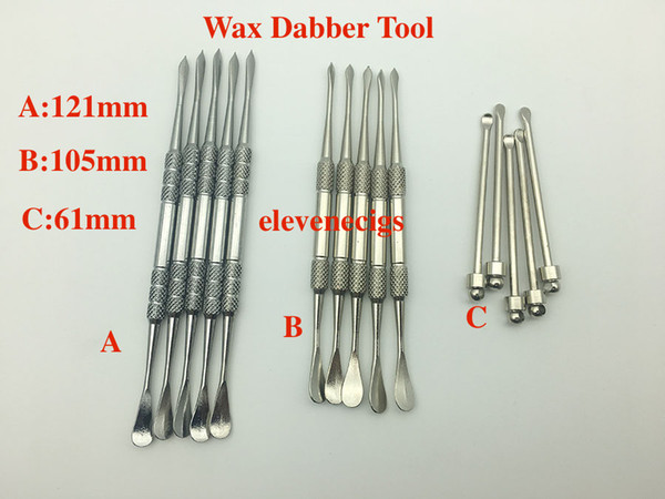 Stainless Steel Wax Dabber Tool 121mm 105mm 61mm dab Tool pen Vaporizer dabber Skillet Cannon glass globe tank