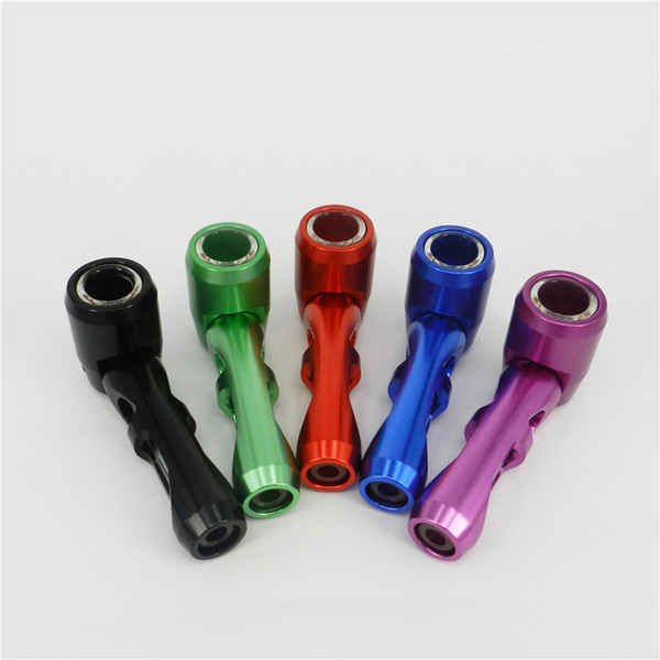 Wholesales smoking pipe pyrex glass bowl tobacco pocket pipe aluminum twisty glass blunt glass water pipe for free shipping