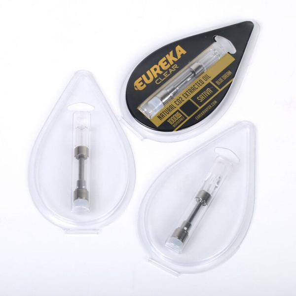 New Eureka Clear Vape Cartridge vapor packaging 510 thread glass cartridge packaging white & black flavors screw-in and press-in carts