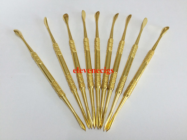 DHL Free Wax dabber tool Gold stainless steel dab tool 121mm wax tool dry herb vaporizer pen Skillet glass globe atomizer