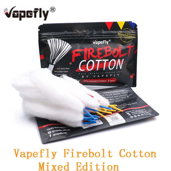 Original Vapefly Firebolt Mixed Edition Vape Cotton Pre-loaded organic Cotton for DIY Atomizer Eletronic Cigarettes for DIY RDA RBA Atomizer