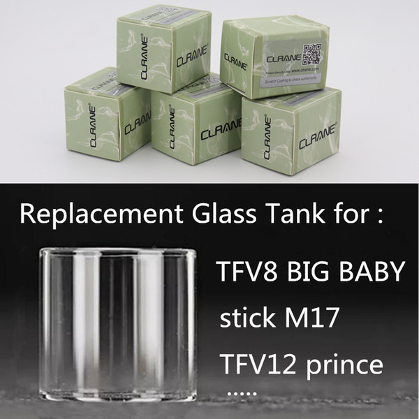 Authentic CLRANE Replacement Glass Tube for smok TFV12 BABY prince/TFV8 BIG BABY/Resa Prince/stick M17/TFV8 X-baby/TFV4 mini/vape pen plus22