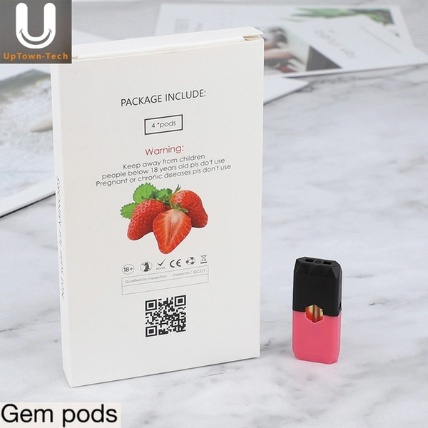 2019 uptowntech Original wholesale 1ml large capacity Gem Prefilled pod for juul high quality no leak compatible with Juul device